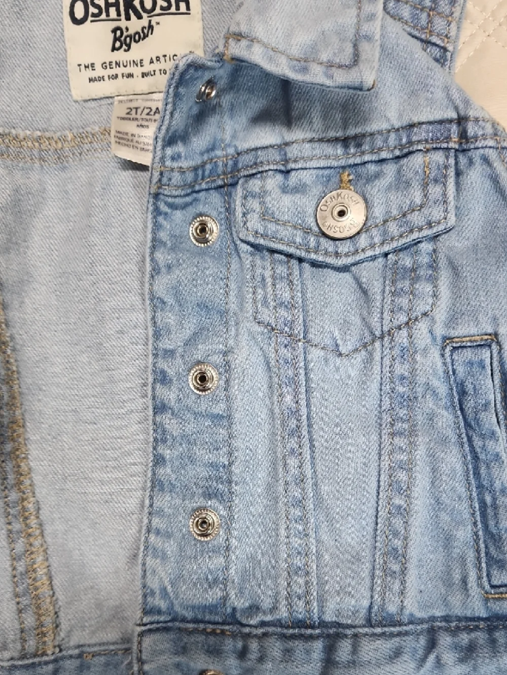 OshKosh B'gosh Light Blue Denim Vest with Button Front